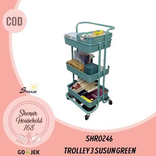 BISA COD , RAK TROLI SALON UTILITY CART ROLLING 3 TIER SERVICE RAK SERBAGUNA/TROLEY SALON ABS PLASTIC TERMURAH UNIK VIRAL - SHENAR