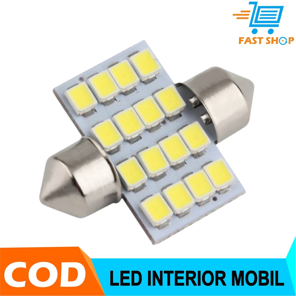 Lampu LED Super White Interior Dalam Mobil 31mm 16 SMD 1210