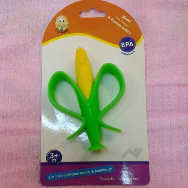 IQ BABY 2in1 corn silicone teether &amp; toothbrush