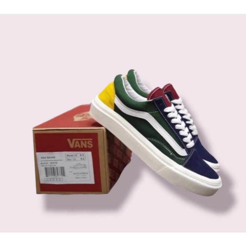 SEPATU V4NS OLD SKOOL GREEN ARMY GRADE ORI VANS PREMIUM SEPATU SNEAKERS PRIA  SNEAKERS WANITA