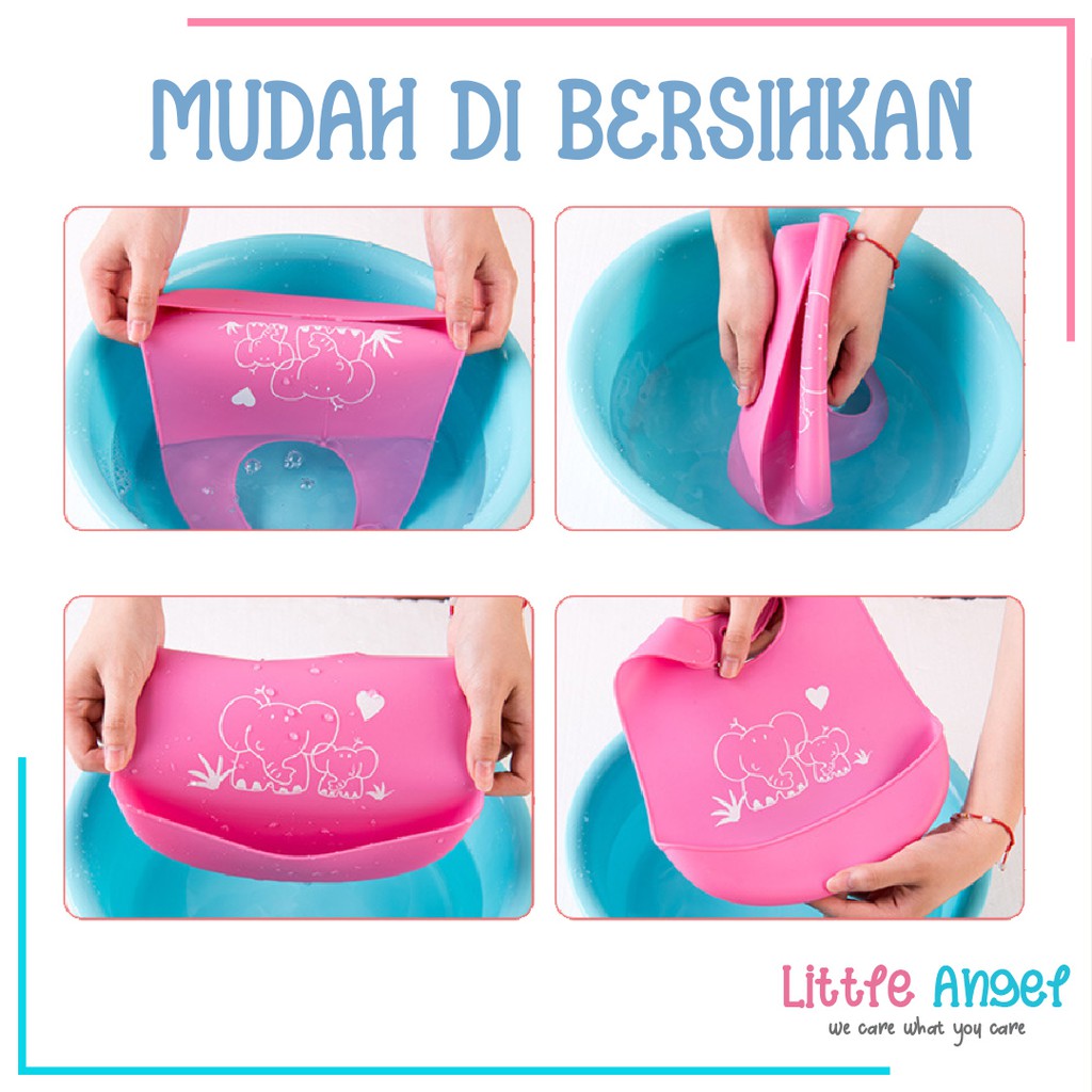 Celemek Makan Bayi BABY BIB SLABER Karet Anak Baby Burb Apron Silicon Bibs Waterproof Murah COD