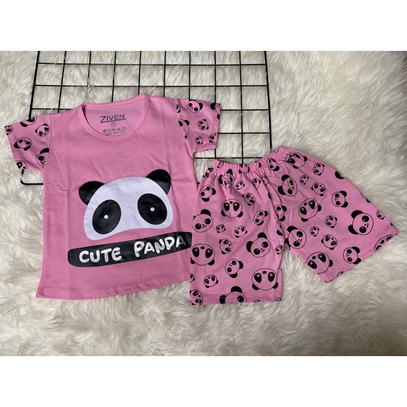 setelan anak cewek-setelan cute panda 1-9 tahun