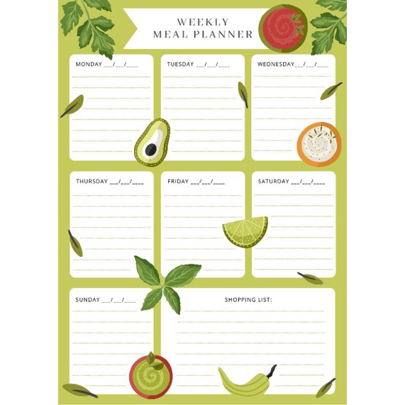 

stiker meal planner stiker food preparation menu makan