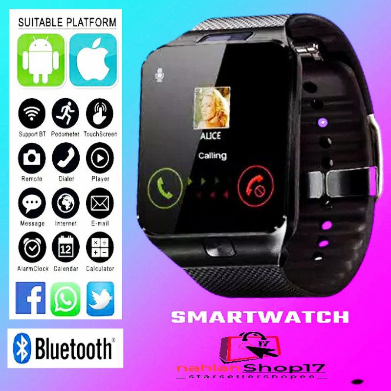 SMART WATCH TERLARIS / SMART WATCH U9 / SMARTWATCH DZ09 SIMCARD MICRO MEMORY / JAM TANAN BLUETOOTH