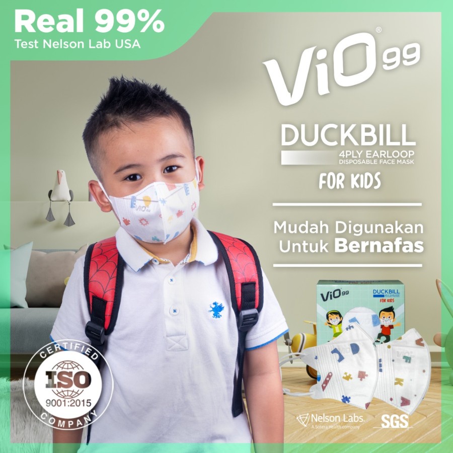 Vio Masker Duckbill Kids Mix Motif 4 Ply Isi 30 Pcs