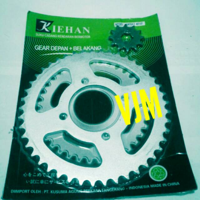 GEAR SET GIR PAKET DEPAN DAN BELAKANG RX KING RXS ALFA F1 F1ZR VEGA R CRYPTON JUPITER Z 428 45T 12T