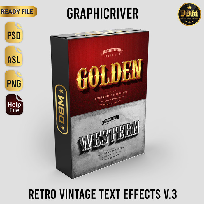 Retro Vintage Text Effects V 3 - Photoshop