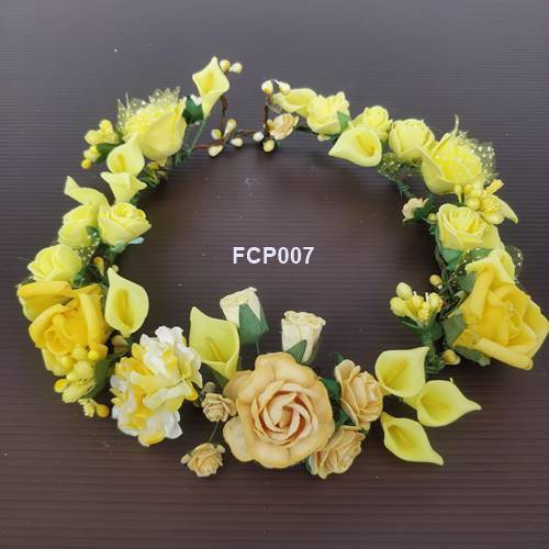 [TOKO TERPERCAYA] YELLOW FLOWER CROWN HEADBAND BUNGA AKSESORIS RAMBUT FCP007