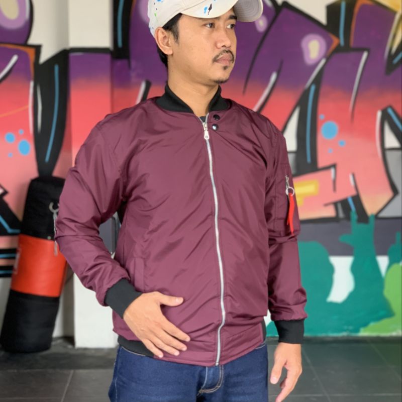 JAKET BOMBER PRIA WANITA BB BOLAK BALIK WATERPROOF