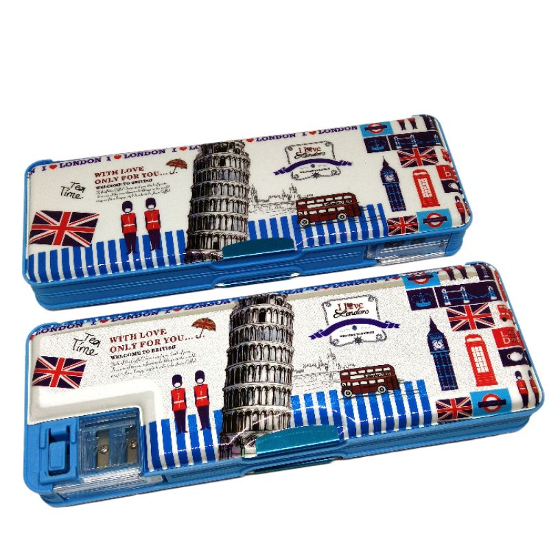 

Tempat Pensil Anak Magnet Karakter PARIS LONDON BR GLITTER GLITER KILAU 2 Sisi + 2 Rautan