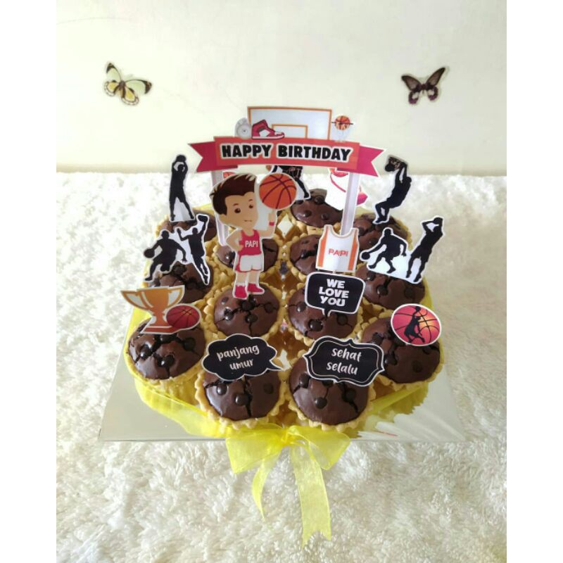 Basketball Birthday Pie Brownies Kue Ulang Tahun Karakter