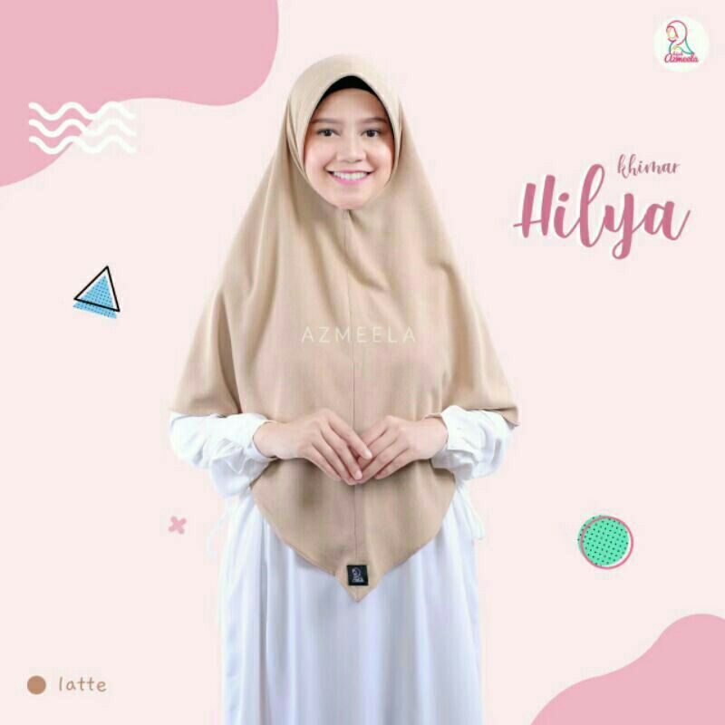 khimar Instan pad Azmeela Hilya size S warna Khaki