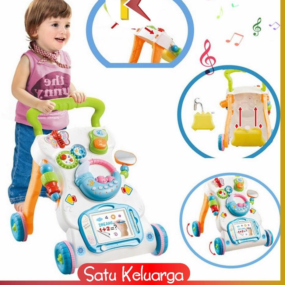 Bayar Di Tempat FE9MT SK-M18 Baby Push Walker / Alat Bantu Jalan Bayi Mainan Edukasi Bayi Dorong dan