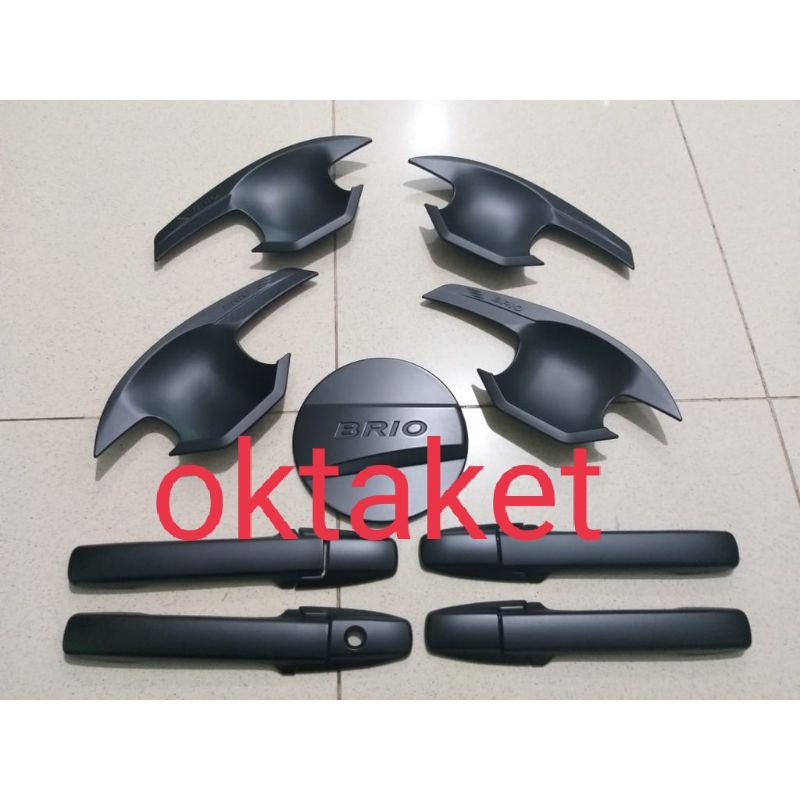 paket outer handle tank cover new brio 2016 -2017 hitam chrome