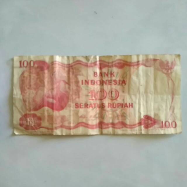 Uang 100rupiah kertas lama tahun 1984