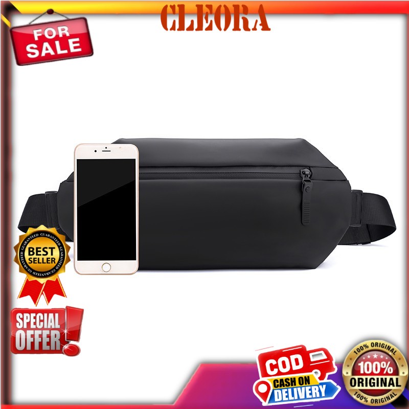 Tas Selempang Pria Wanita HAOSHUAI Original Waistbag WaterproofI  Kekinian Import Ori Branded Keren 