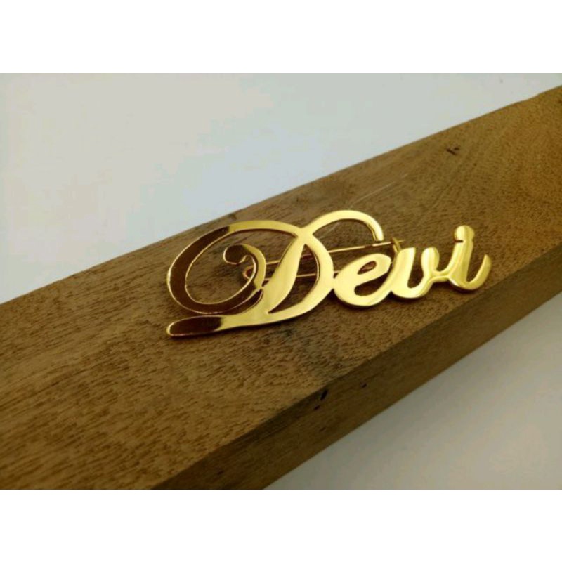 Bros Nama Aksesoris Fashion Hijab dan Wanita Name Tag Guru Necklace Bros Peniti