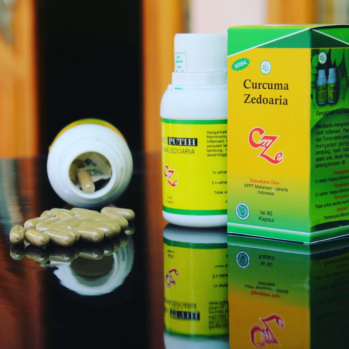 Jual Grosir Temu Putih / Kunyit Putih  ( Curcuma Zedoaria) KPPT  Mekarsari 90 kapsul  Obat kanker