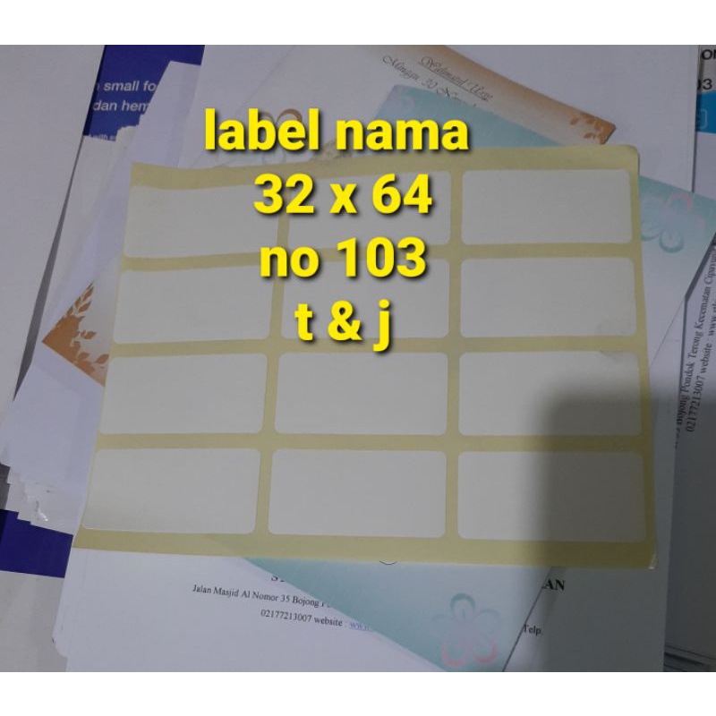 

LABEL NAMA 103 SATUAN