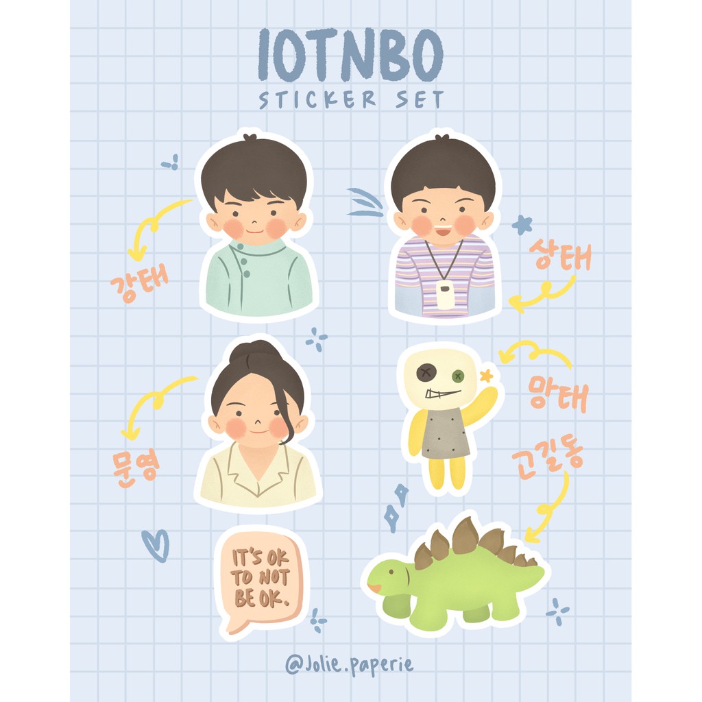 

IT'S OKAY TO NOT BE OKAY sticker set / art sticker / sticker illustrasi / kdrama
