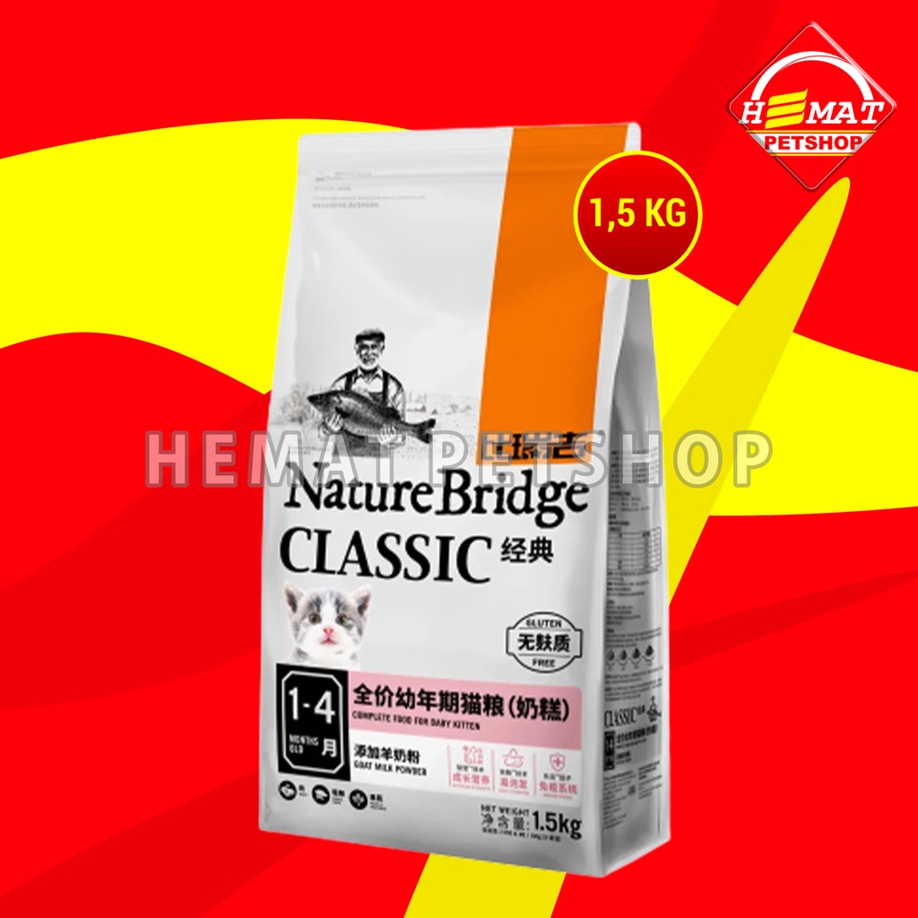 Nature Bridge Baby Kitten Makanan Kering Anak Kucing Cat Food Dry 1.5