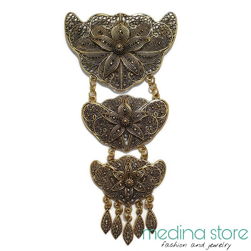 Bros Kebaya Susun Kutubaru Size Besar/Bros Hijab Pesta/Bros Yogja Jawa Bali Aceh-Gold Bakar