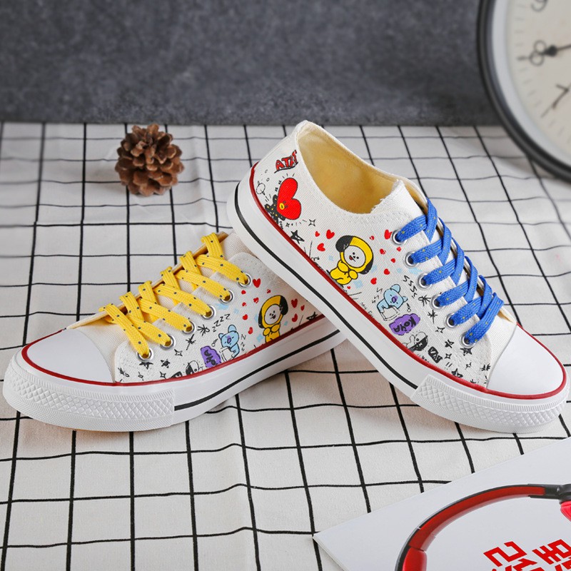  BT21  1 Pasang Sepatu  Kanvas Chuck Taylor BTS Kpop Shopee 