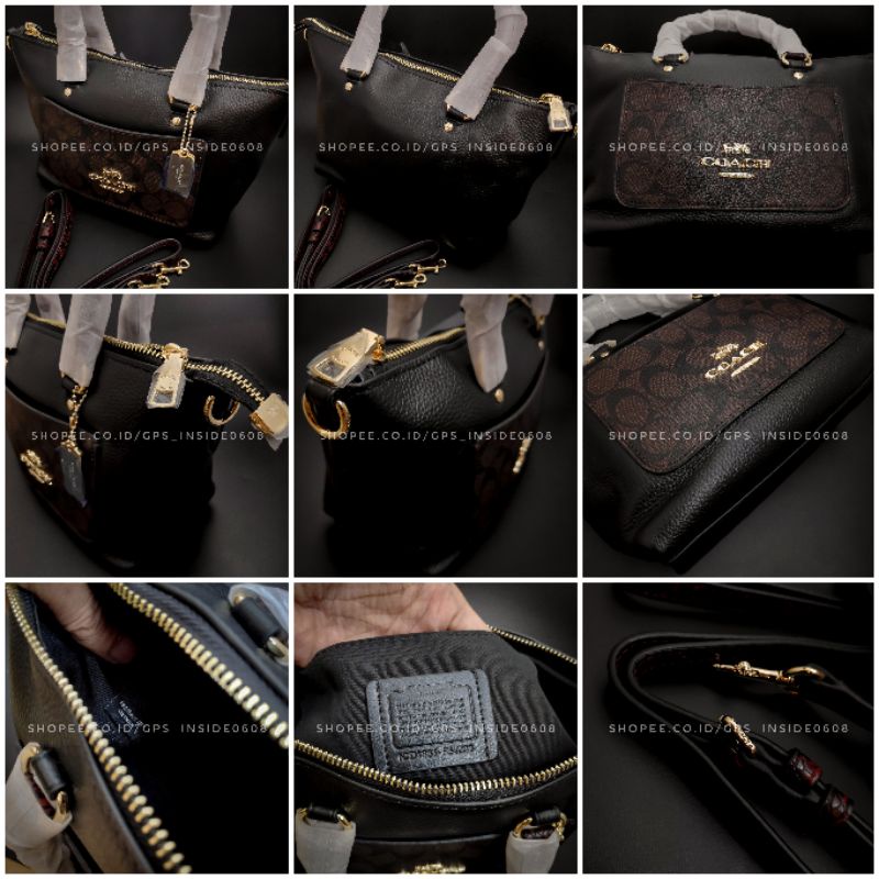 Tas selempang Coach / Tas bahu Coach / Shoulder Bag Coach F34281 Mini Emma Satchel Signature