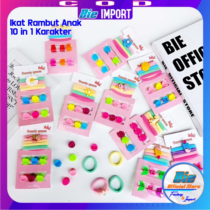 Ikat Rambut Anak Set Jepit 10 in 1 Premium Impor Best Seller