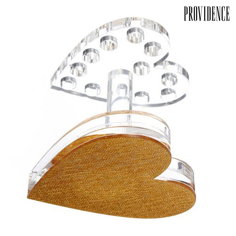 Providence Heart Round Shape 12 Holes Brush Pen Holder Nail Tool Display Shelf Organizer