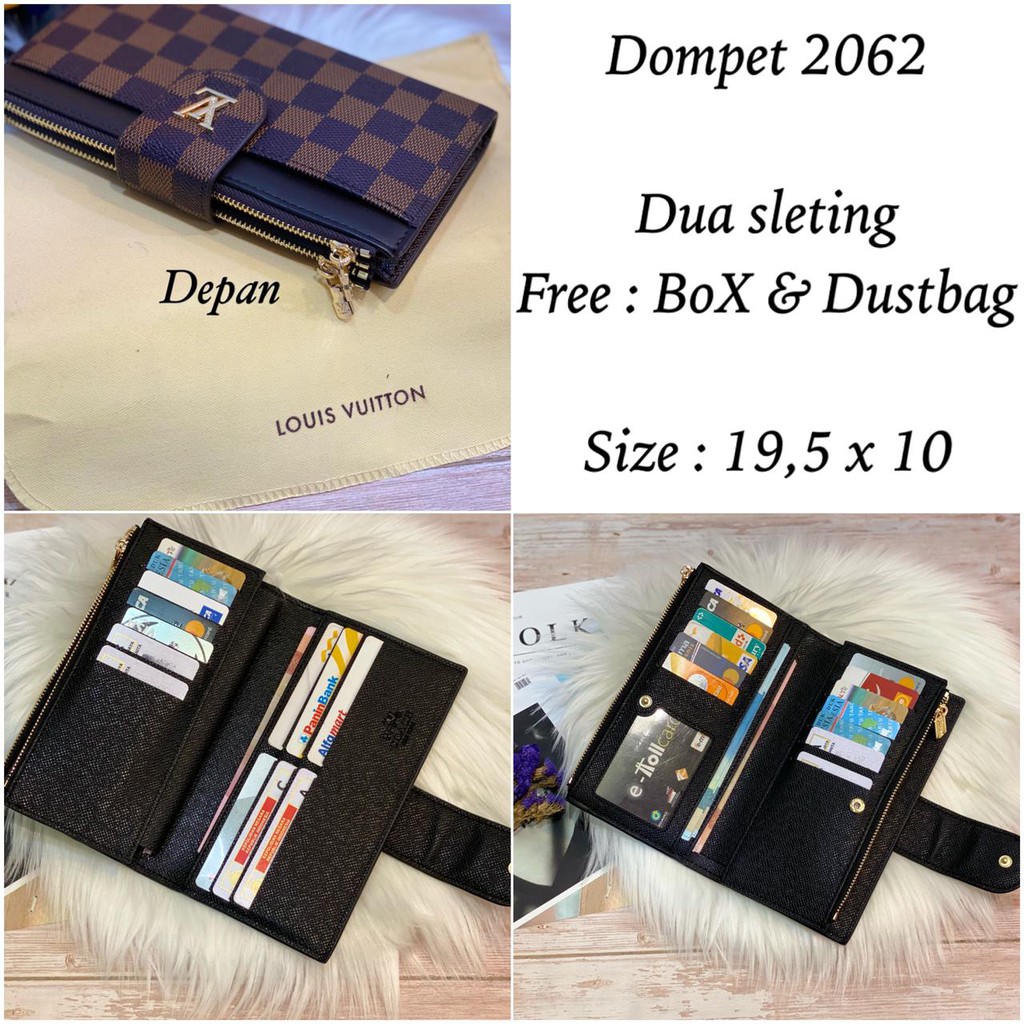 Dompet panjang Wanita 3 In 1 Card Holder-Uang Kertas &amp; Koin 100 % Import Free Box &amp; Dustbag