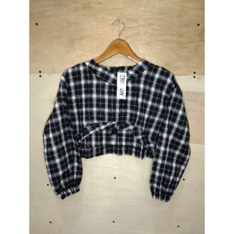 CROP TOP FLANEL/ BLOUSE FLANEL/ BLOUSE CROP TOP