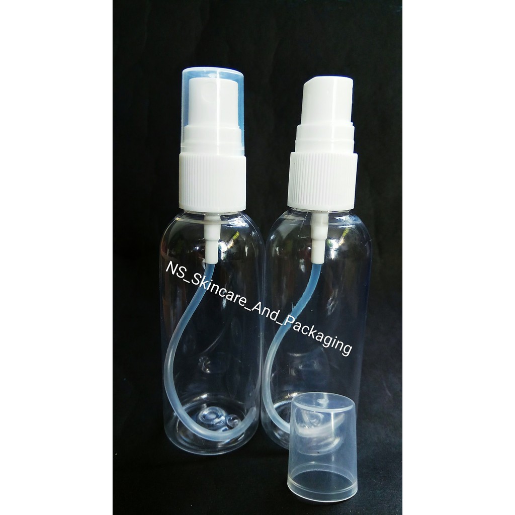 Botol Spray 60 ml Natural Tutup Putih / Botol sanitizer 60ml