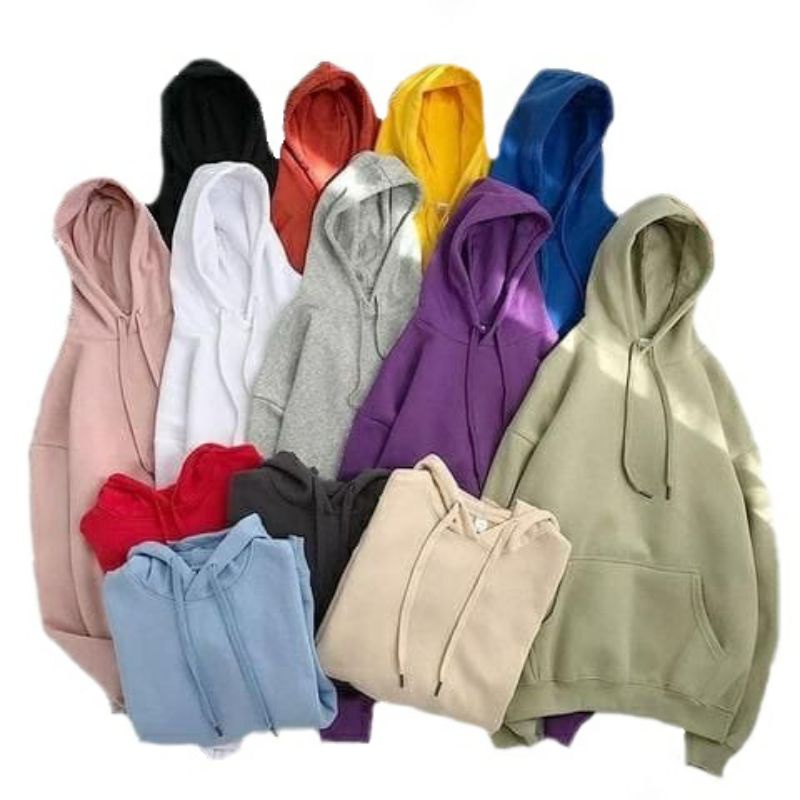 Sweater Hoodie Polos Unisex Pria-Wanita M-XXL