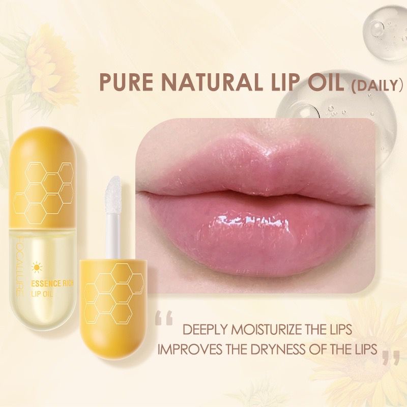 BPOM FOCALLURE Pure Natural Lip Oil Soften Moisturized Repaired Multi-uses Waterproof Lip care balm Lipbalm Pelembab Bibir Kilau FA330