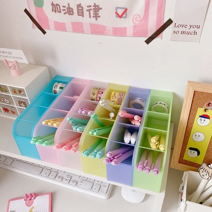 

Cuci Gudang 4 Grid Rak Mini Stationery Desk Organizer Tempat Pensil/Pulpen Korea Murah