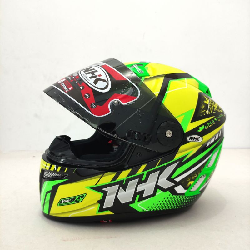 Helm Nhk Gp Pro Patrol Yellow Flo Green Fullface Original Shopee Indonesia