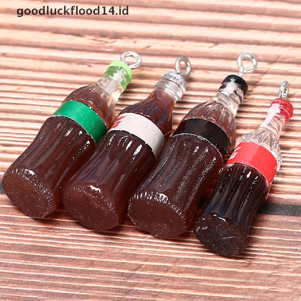 [OOID] 10PCS Resin Bottle Charm Pendants Beads DIY Decoration Keychain Necklace Jewelry ID