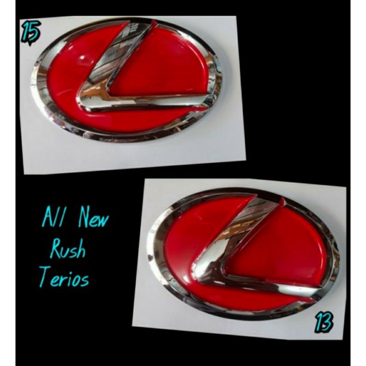 Emblem / Logo Toyota Lexus All New Rush / Terios 2018-2021 Latar Merah