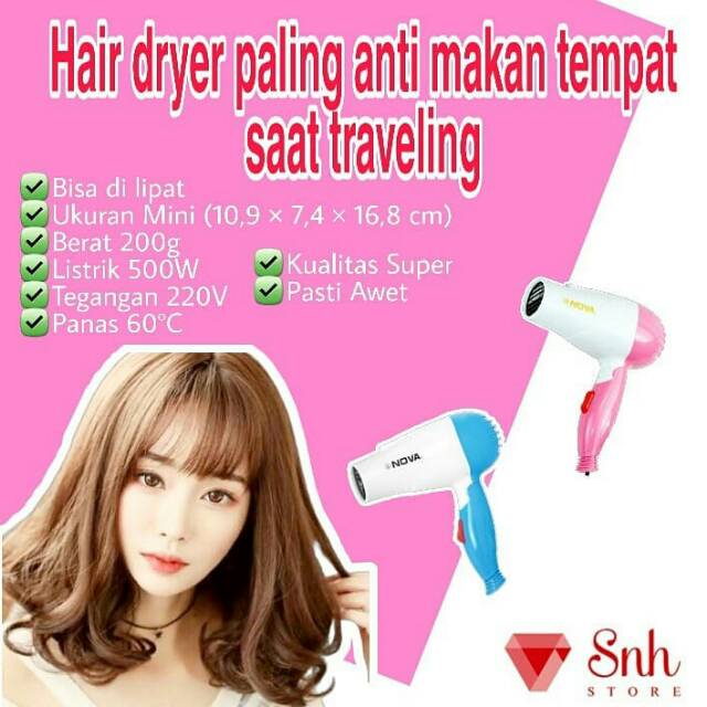 Hair dryer mini/mini hair dryer/hair dryer travel/hair dryer murah/hair dryer nova mini