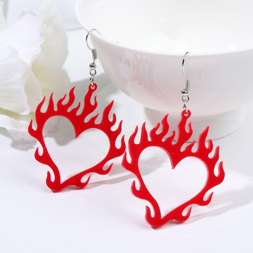 Lily Flame Earring Wanita Kepribadian Kreatif Akrilik