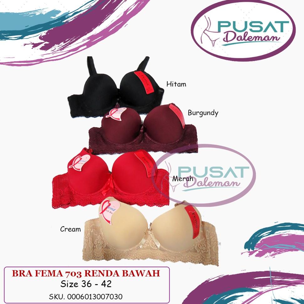 [KODE C] BH BRA Fema Wanita Premium Renda Brokat Sexy Busa Kawat  IMPORT 016/703