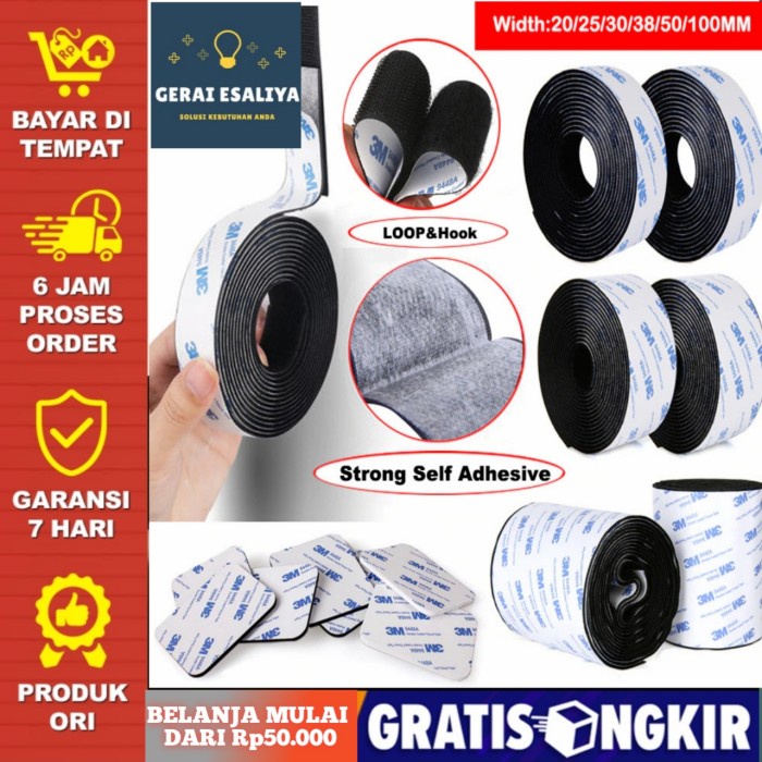 Velcro 3M Double Tape Adhesive Perekat Serbaguna Magic