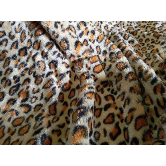 Terjamin   Kain bulu rasfur 10mm motif cheetah dan pelangi ukuran 100x150    AWET