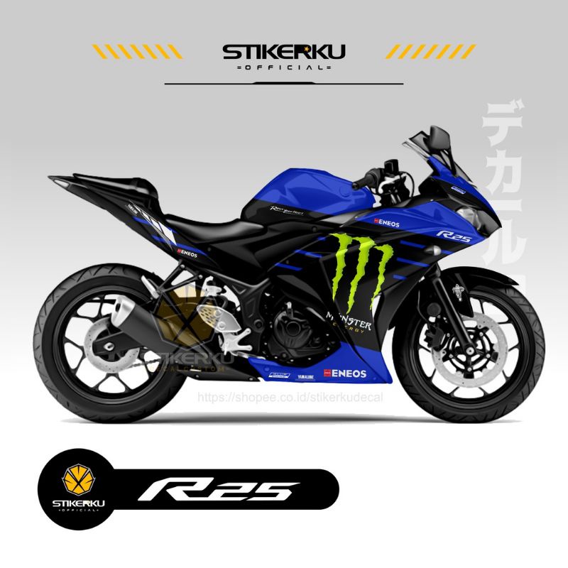 decal R25 monster  /decal R25  merah/ Sticker R25 full body/ decal r25 monster merah