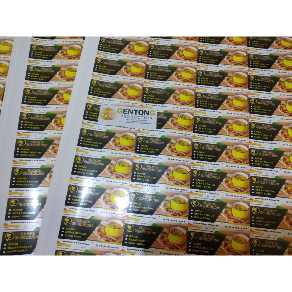 Cetak Stiker kemasan stiker Vinil Glossy / Stiker Transparan stiker label cetak stiker murah