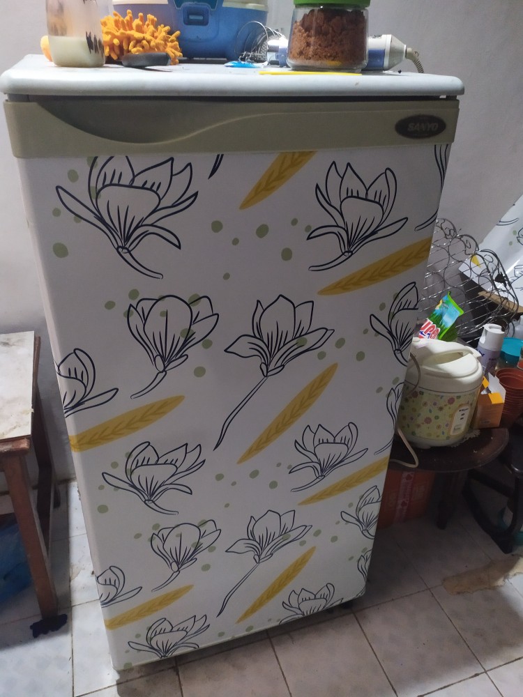 Stiker Kulkas 1 Pintu Dan 2 Pintu - Floral Seamless