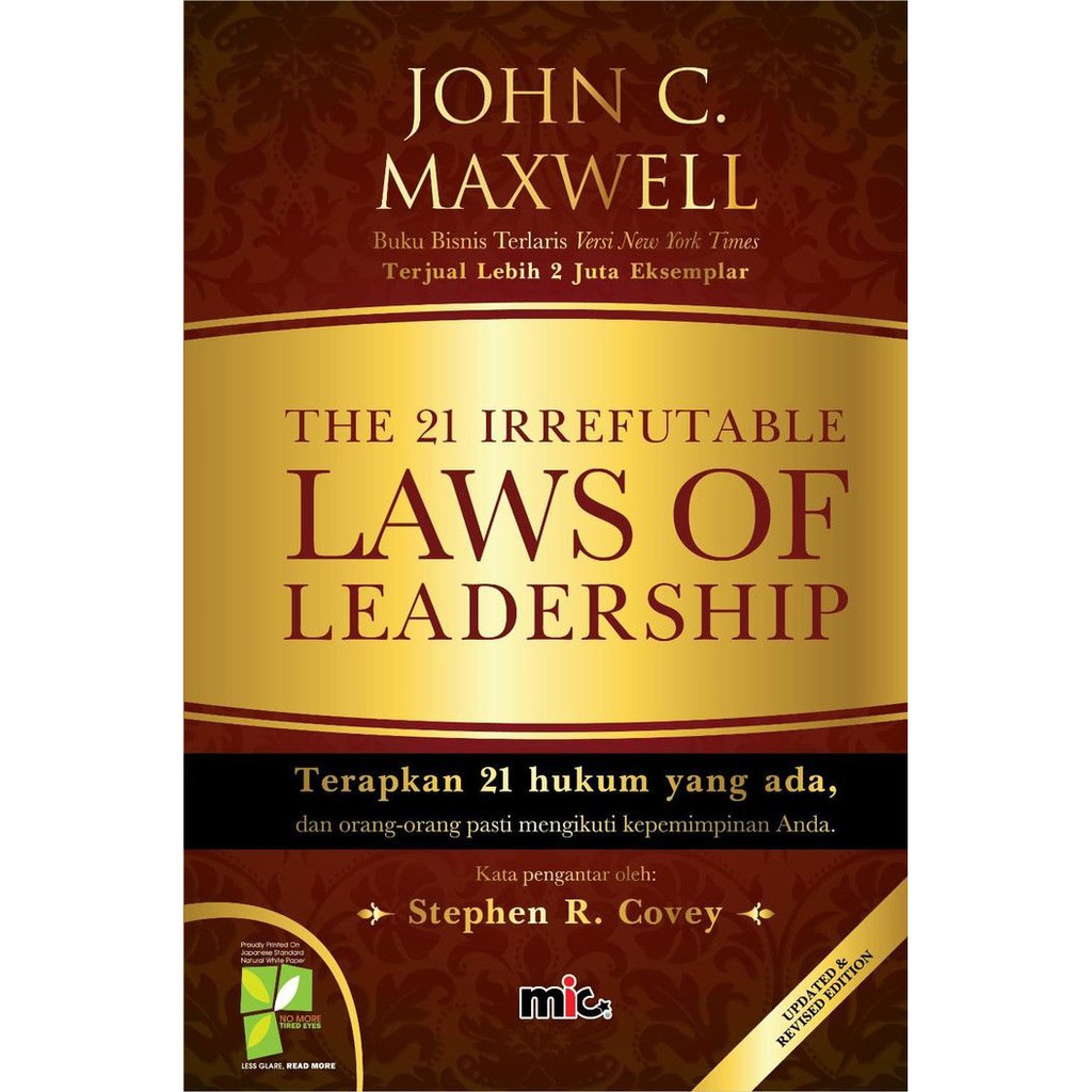 Bestseller Buku The 21 Irrefutable Laws Of Leadership John C