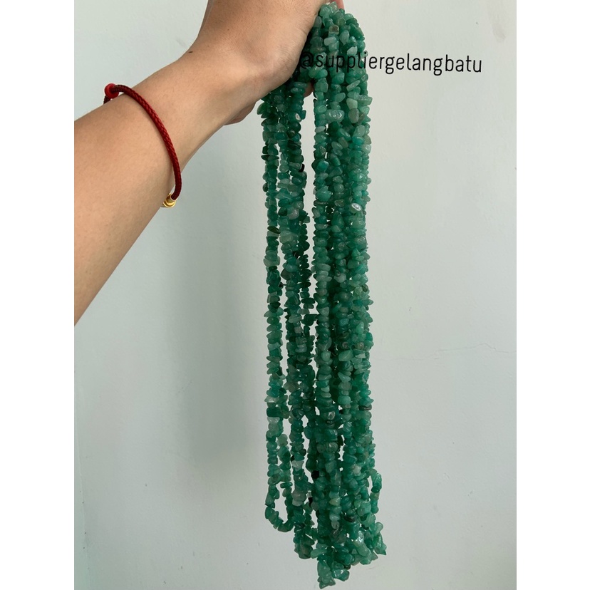 kerikil Batu mix GIOK HIJAU TUA 1cm bahan gelang kalung green pecah