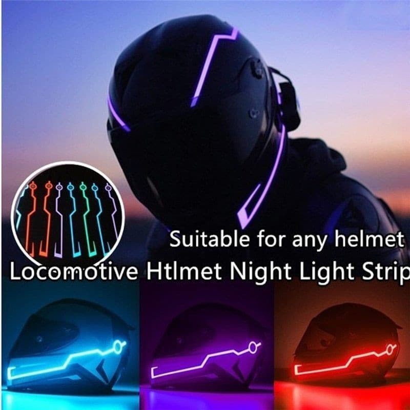 Helm Lampu LED Sein Strip Tahan Air untuk Motor universal Set Stiker Lampu Led Strip Helm Motor Safety Warning Malam Helmet tron